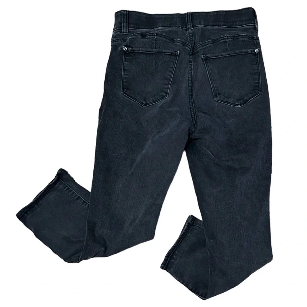 NY&Co Black Denim Curvy Sculpting Skinny Distressed Jeans Size 10